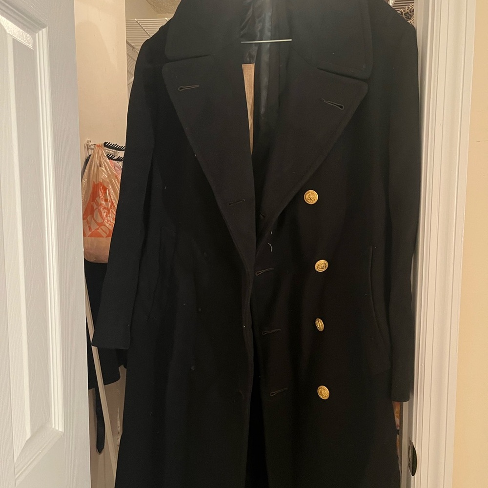 Vintage 1940s Naval Wool Overcoat size 42